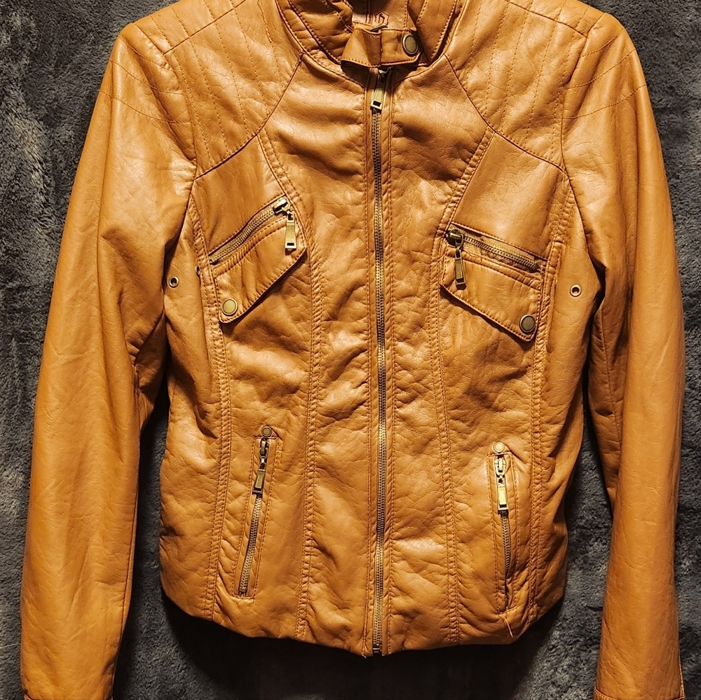 Faux Leather Jacket sz med